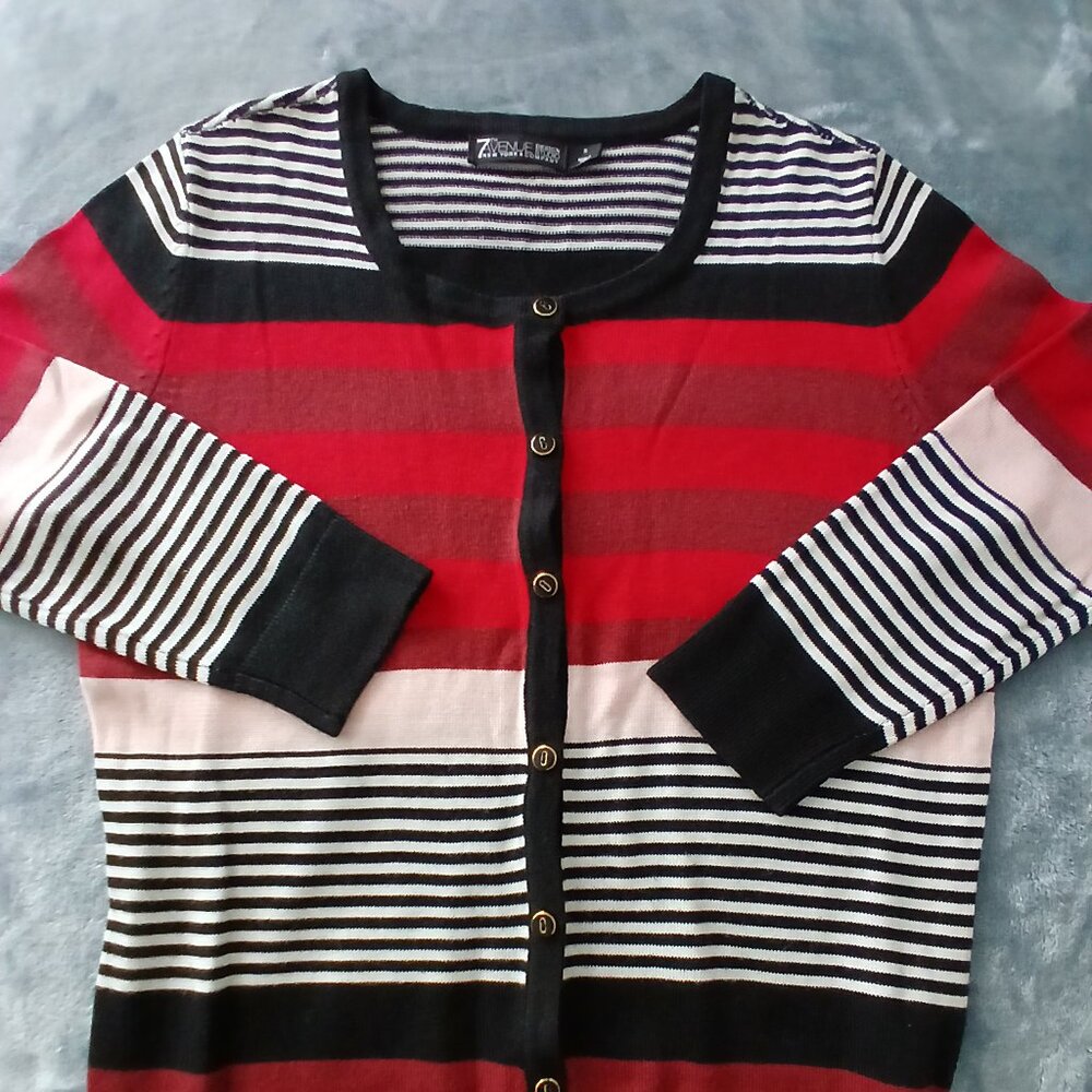 New York and Company 7th Avenue Button Down Knit, 3/4 sleeves
